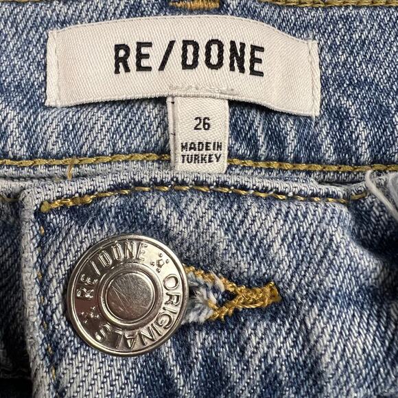 RE/DONE 90s High Rise Ankle Crop Jeans NAF Wash Button Fly 26” Inseam Size 26 - Picture 7 of 16
